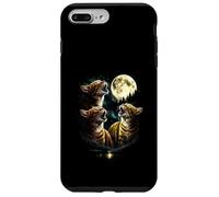 3 Howling Autumn Cat At Moon Vintage Funny 80s-90s Graphic Case for iPhone 7 Plus/8 Plus