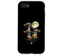 3 Howling Autumn Cat At Moon Vintage Funny 80s-90s Graphic Case for iPhone SE (2020) / 7/8