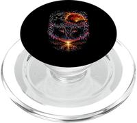 3 Howling Black Cats Lunar Blood Moon Eclipse Cosmic Forest PopSockets PopGrip for MagSafe