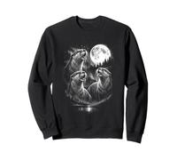 3 Howling Otter Moon Aurora Vintage Style Funny 80s-90s Sweatshirt