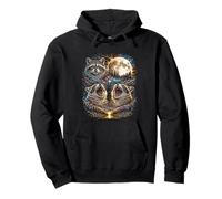 3 Howling Raccoons Three Head Under Full Moon Men Women Pullover Hoodie