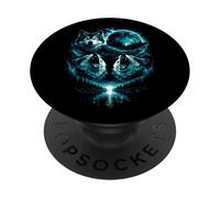 3 Howling Wolf At The Forest Cold Blue Full Moon Vintage PopSockets Adhesive PopGrip
