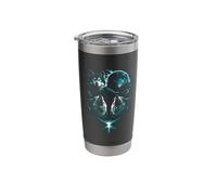 3 Howling Wolf At The Forest Cold Blue Full Moon Vintage Stainless Steel Insulated Tumbler