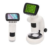 3 in 1 1000X Portable Microscope for Kids with 2.0" Screen,Slides,Mini Pocket Handheld Digital Microscope Kit with Light for Student Science Lab,Beginner STEM Educational Toy,Gift for Girls Boys
