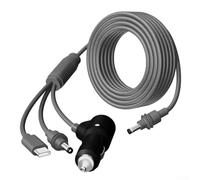 3-in-1 100W Power Cable Set with Car Charger, DC Cable, and USB-C to DC Adapter Compatible with Mini, Black ABS Extension Cord in 2m, 300cm, and 5m(2M)