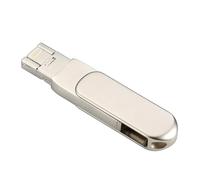 3-In-1 128G/64G Metal U-Disk, Multi-Interface App.Le Port+ Usb 3.2 + Type-C High Speed Usb Flash Drive Memory Stick, Logo Engravable U Disk, For All Phones And Pc, Pad (128 GB)