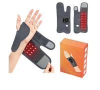 3-in-1 660nm LED Carpal Tunnel Relief with 5 Heating Levels and 3 Vibration Mode Heated Wrist Support, for Work, Travel and Exercise(1PCS),Grey-Lefthand