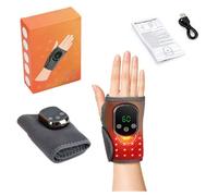 3-in-1 660nm LED Heated Wrist Wrap with 5 Heating Levels and 3 Vibration Mode Heating Pad for Hands, for Pain Relief and Comfort (1PCS),Grey-Righthand
