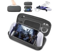 3 in 1 Accessories Bundle for Playstation Portal, Carrying Case & Hard PC Clear Cover Skins Set, Protective Shell Portable Travel Handbag for PS5 Portal Remote Player (Carrying Bag+Crystal Case)