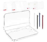 3-in-1 Accessories Kit for Nintendo 3DS XL/LL - Protective Bundle Includes Clear Hard Case + Screen Protectors (Tempered Glass & PET) + 4 Stylus Pens - Compatible with 3DS XL/LL Console