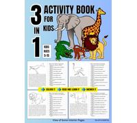 3 IN 1 ACTIVITY BOOK FOR KIDS: An Animal Book for Meaningful Activity, 42 Animals, Colour it, Read and Learn it and Answer the Questions, Kids Ages 5 - 15