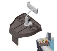 3-in-1 Adjustable Cup Holder Phone Holder for Outdoor Inflatable Pools/Spas, Clip on Pool Cup Phone Holder, Hot Tub Drink Tray, Above Ground Pool Accessories for Most Frame Pools