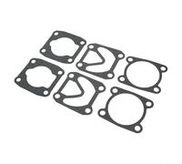 3-in-1 Air Compressor Cylinder Head Base Valve Plate Gasket Washer Set for Industrial & Workshop Use - 6-Piece Black Plastic Kit with 48 x