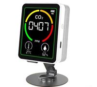 3-in-1 Air Quality Monitor with Detection | Temperature & Humidity Sensor for Indoor Environmental Monitoring - ABS Housing | 400-5000 ppm Range | ±10 ppm(white)