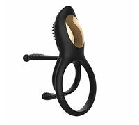 3 in 1 and 10 Modes Vibrator for Couple, Extension Time Vibrating Cock Ring, Men's Penis Rings Vibrators, Perineum Vibrator, G spot, Clitorals Stimulator Adult Sex Toys (Black Rings)