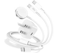 3-in-1 Apple Watch Charger,USB C Fast Charger for iWatch and iPhone,2M Apple Watch Charging Cable with 20W USB-C Plug UK for iWatch Ultra Series/SE/10/9/8/3,iPhone 16 15 14
