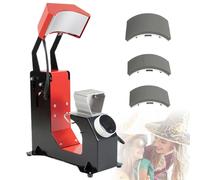 3-in-1 Auto Hat Heat Press Machine for Caps - Patterns/Letters, Hat Hot Stamping Machine with 3 Platens, Automatic Release & Press Knob-Style Digital Control Panel, No Crease