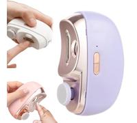 3 in 1 Automatic Electric Nail Clipper with Polishing, Safe and Convenient Nail Trimmer, Two-Speed Adjustment Electric Toe Nail Clippers Nail Cutter with Light for Kids Adults (Purple)