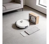 3-in-1 Autonomous Vacuum Cleaner with Suction Dragging and Scanning Technology for Efficient Home Cleaning (Rechargeable white)