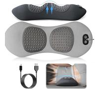 3 in 1 Back Massager,Electric 3 in 1 Lumbar Support Pillow,Traction Massager with Heat,Sciatica Pain Relief Pillow,Unisex, Suitable for Neck, Shoulders and Back (Gray)