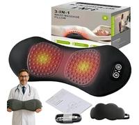 3 in 1 Back Therapy, Triple Fusion Back Massager with Heat, Vibration, Traction Lifting, 135° Electric Sciatica Massagers for Back and Neck Pain Relief, Portable & Plug-in (Black)