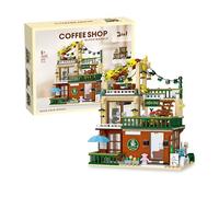 3-in-1 Balcony Coffee Shop Building Sets, Streetscape Series Building Block Toy, Home Decoration Office Coffee Architecture Construction Display Model, Gift for Adults Teens Kids Ages 6+(875PCS)