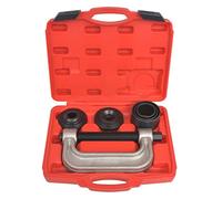 3 in 1 Ball Joint Puller Ball Joint Extractor Assembly Tool Made of Steel with C Frame, Retractable Sleeves and Adapters in Plastic Case for Workshop, Garage, Car and Repair