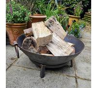 3 in 1 BBQ Hand Made Fire Pit Kadai Steel Cooking Bowl 60cm Diameter Inspirational Gifting Brown One Size