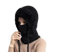 3 in 1 Beanie Hat for Women, Cozy Head Beanie, Winter Hat, Soft Fleece Lined Beanie for Cold Weather (Black)