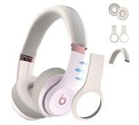 3 in 1 Beats Silicone Case for Solo 4, Protective Covers for Headphones Shell/Ear Pad/Headband - Apricot