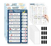3 in 1 Bedtime/Morning/Daily Routine Chart for Kids, Magnetic Chore Chart for Kids, Visual Schedule for Kids Toddlers Schedule Board for Home