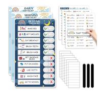 3 in 1 Bedtime/Morning/Daily Routine Chart for Kids, Magnetic Chore Chart for Kids, Visual Schedule for Kids Toddlers for to Do List