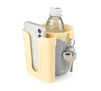 3 - in - 1 Bike Cup Holder for Water Bottle, Cell Phone & Keys, Universal Bar Drink Holder for Bicycles, Motorcycles, Scooters,Gream Yellow Grey