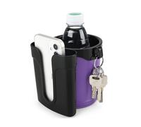 3 - in - 1 Bike Cup Holder for Water Bottle, Cell Phone & Keys, Universal Bar Drink Holder for Bicycles, Motorcycles, Scooters,Black Purple