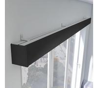 3 in 1 Black Curtain Rail with Metal Valance 5.2 Ft Adjustable Wall/Ceiling Mount for Stylish Blackout Window Panels Perfect for Home Decor