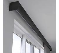3-in-1 Black Metal Curtain Rod Set - Adjustable 1.2m Wall/Ceiling Mount Elegant Valance Design Light Blocking Window Treatment for Home Decor