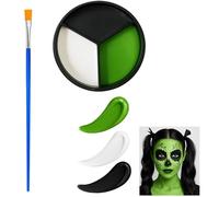 3 in 1 Black White Green Face Paint - Oil Based Face Paint - Black White Green Halloween Makeup - Blendable Colors - Long Lasting Effect - Zombie Vampire Cosplay Paint Set