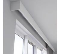 3-in-1 Blackout Curtain Rod for 1.4m Windows Adjustable Wall/Ceiling Mount Stylish White Metal Valance Perfect for Home Decor & Enhanced Privacy
