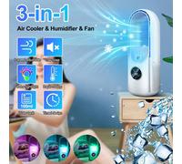 3 In 1 Bladeless Cooling Tower Fan Home Office Low Noise 6 speed adjustable NEW--