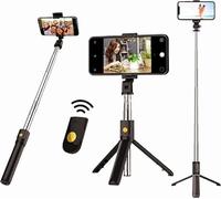 3 in 1 Bluetooth Selfie Stick with K07 Tripod, 101 cm Extendable Pole with Wireless Remote Control, Universal Smartphone Holder for Selfie, Video, Vlog, Group Photos