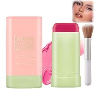 3-in-1 Blush Stick for Cheeks, Lips & Eyes - Long-Lasting Waterproof Lightweight Cream Blusher, Contour & Highlighter Makeup Stick - Blendable, Hydrating, Multi-Use for Natural Glow (Shy Pink)