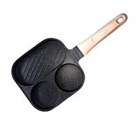 3 -In-1 Breakfast Skillet, Multi-Section Design, 36.5x18.5cm,kitchen Cookware Set, Home Cooking Skillet, Heat-Resistant & Safe, for Induction, Electric Stove, Restaurant, Home, Cooking, Steak