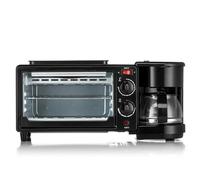 3-in-1 Breakfast Station With Coffee Maker, 2.38 Gallon Automatic Timed Bread Oven, Frying Pan & Sandwich Maker, Multifunctional Healthy Snacks Maker For Family Kitchen, All-in-one Breakfast Machine