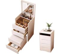 3-in-1 Cactus Makeup Desk with Mirror & LED Light - Space-Saving Corner Dressing Table Set for Beau Enthusiasts - Makeup t for Home Use