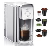 3-in-1 Capsule Coffee Machine - Single Serve Brewer for Coffee Pods, Ground Coffee, & Loose Tea, 6-12oz Brew Sizes, 50oz Removable Tank, 1150W, Compact, Efficient, White