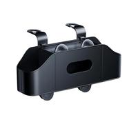 3 in 1 Car Backseat Organizer with Trash Can and No-Spill Cup Holders,Car Seat Cup Holder with Hooks,Leather Tissue Box,Compatible with Most Vehicles, Adjustable Car Hanging Storage Box (Black-a)