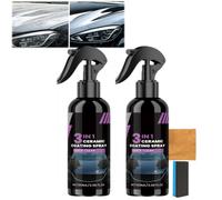 3 In 1 Car Ceramic Quick Detailer Coating Spray, Car Wax Spray100ML (2Pcs)