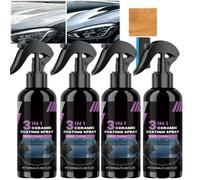 3 In 1 Car Ceramic Quick Detailer Coating Spray, Car Wax Spray100ML (4Pcs)