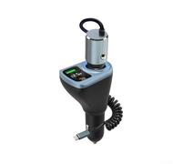 3-in-1 Car Charger, 12-24V Expandable Fast Charging Digital Display Vehicle-Mounted Adapter with Wiring, for Multiple Devices One-to-Three Connection(Blue)