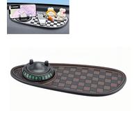 3-in-1 Car Dashboard Anti-Slip Phone Holder - 360° Rotatable Silicone Mat with Parking Number Display, Non-Slip Pad for Smartphone, Keys & Glasses (Braun)